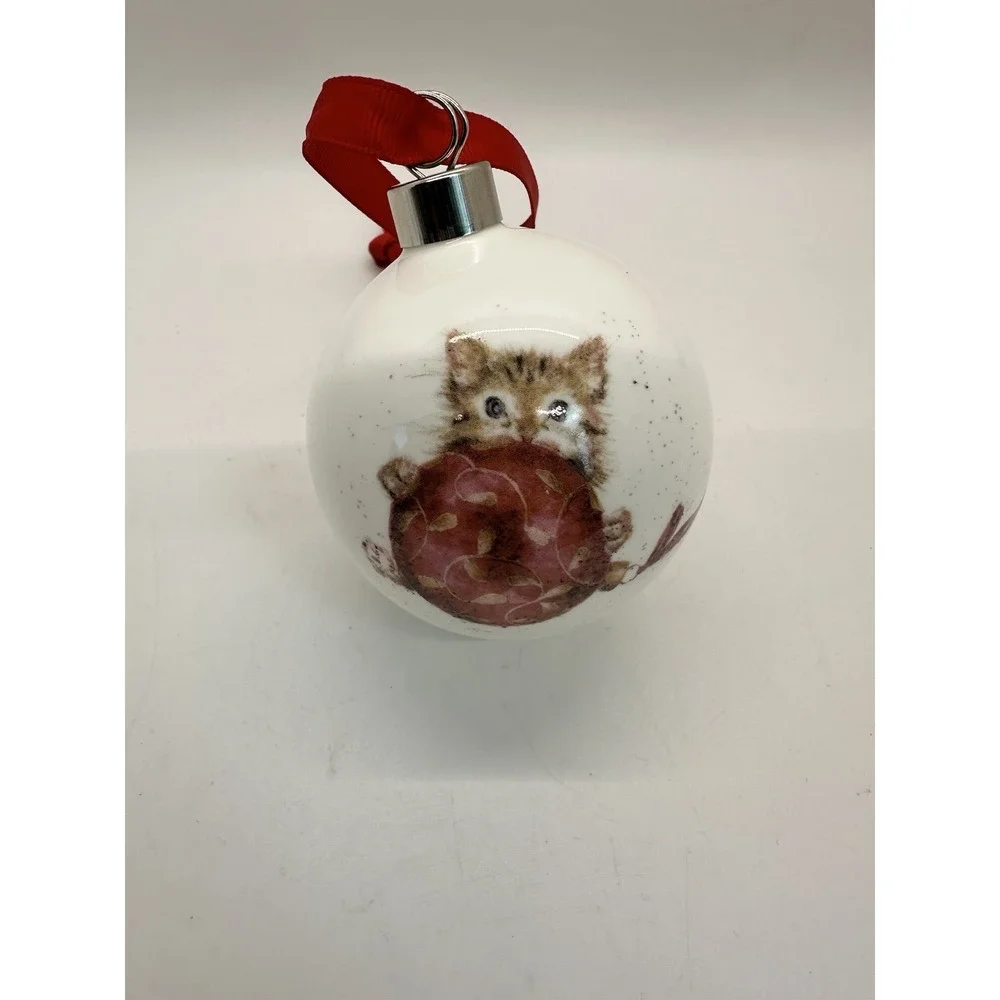 Royal Worcester‎ Wrendale Designs Purrfect Bone China Christmas Bauble (Kitten)